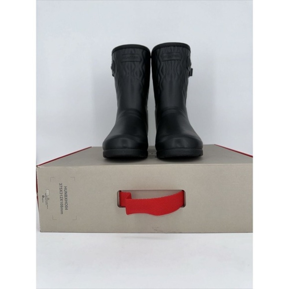 Hunter Original Refined Short Vertical Quilt Black Rain Boots US 8 WFS2238RMA - Picture 2 of 14
